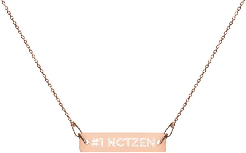 Very Designer NCT #1 NCTzen Engraved Bar Chain Necklace in Gold, Rose Gold, White & Black Rhodium | NCT Group Fashion Jewelry Kpop Merch for NCTzen Fandom