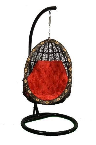 Kaushalendra Hammock Swing for Balcony Hanging Chair with Stand Indoor Jhula Heavy Strong 150 kg Capacity 1 Person Included Cushion