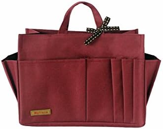 Myliora Original Waterproof Sturdy Bag-in-Bag Purse Organizer, 12 Compartments, M/L/XL/XXL Sizes, Maroon