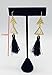 Black Tassel Earrings with Geometric Shapes Available in 2 Colors (White and Blue) (White)