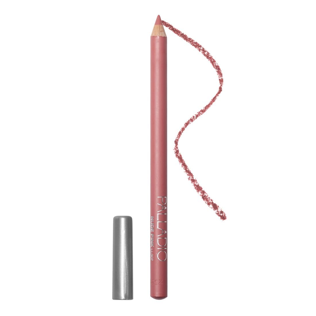 Palladio Lip Liner Pencil, Wooden, Firm yet Smooth, Contour and Line with Ease, Perfectly Outlined Lips, Comfortable, Hydrating, Moisturizing, Rich Pigmented Color, Long Lasting, Nude Pink