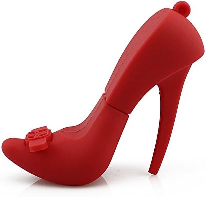 Funnyusb USB Flash Drive 16GB USB 3.0 USB Storage Cartoon High Heeled Shoes Shape USB High Speed Flash Disk Pen Drive Disk Memory Stick (Red)