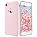 ULAK iPhone 7 Case, Pink Slim Fit Liquid Rubber & Silicone Protective Shock Absorption Cover with Soft Microfiber Cloth Lining Cushion for Apple iPhone 7 4.7 Inch,Pink