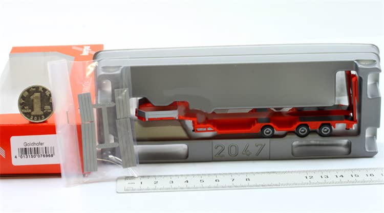 Semi-remorque Goldhofer Allrounder Rouge - Miniature Herpa échelle 1:87 En Plastique - Modèle Neuf Fabriqué En Allemagne