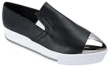 Womens Metal Cap Pointed Toe Slip-On Platform Slip-on Sneakers