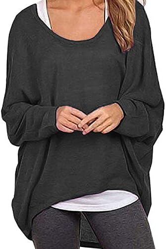 Dutebare Women Oversized Baggy Shirts Batwing Sleeve Pullover Tops Casual Knit Blouse