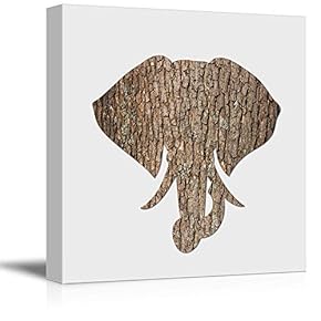 Canvas Wall Art Tribal Elephant Rustic Effect Canvas Prints Home Artwork Decoration for Living Room,Bedroom - 12x12 inches