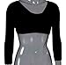 Basic 3/4 Sleeve Jersey Sleevey Wonders Size L Black