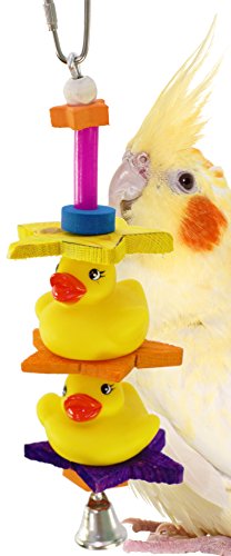 Bonka Bird Toys 1323 Duck Duck Bird Toy Parrot cage Toys Cages African Grey Conure Cockatiel. Quality Product Hand Made in The USA.