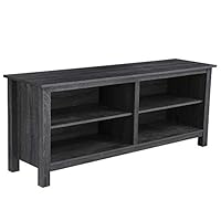 Rockpoint Plymouth Wood TV Stand Storage Console, 58", Charcoal