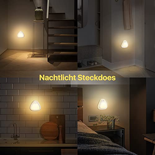 SOLIDEE LED Nachtlicht mit Bewegungsmelder & Dämmerungssensor 3200k (Warmweiß) Triangle Schrankbeleuchtung Lampe für Kinderzimmer Schlafzimmer Gang Toilette (2 Stück)