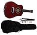 Mini Kids Acoustic Toy Guitar Kit Gig Bag + Picks + Strap + Tuner (Glitter Red)