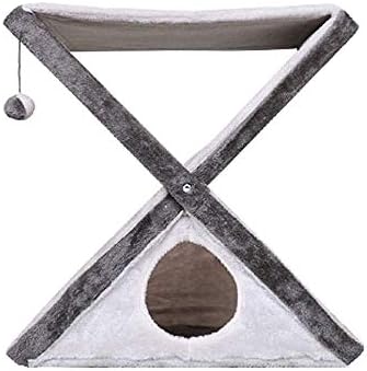 Double-layer Pet Sisal Cat Climbing Frame Suitable For Four Seasons Medium Cat Folding Tree Hammock Multifunctional Cat Supplies Cat Nest Sleep Two-color 70x53x23cm (Design : B)