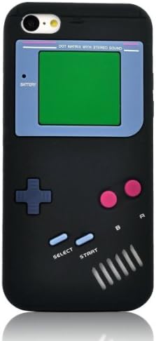 JiLee Black Iphone 5C Cover Retro Design Game Boy Style Rubber Back Case Skin for Apple iphone 5C(Random Gift 2 PCS Cartoon Sticker)