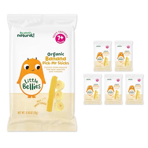 Little Bellies Organic Banana Pick-Me Sticks Baby Snack (Pack of 5 x 0.56 oz In…