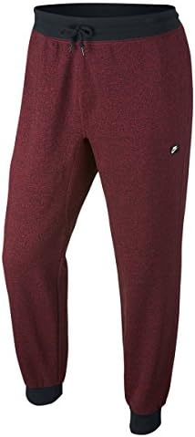 Nike Men's AW77 French Terry Shoebox Cuffed Sweatpants-Team Red/Black/Heather-Large