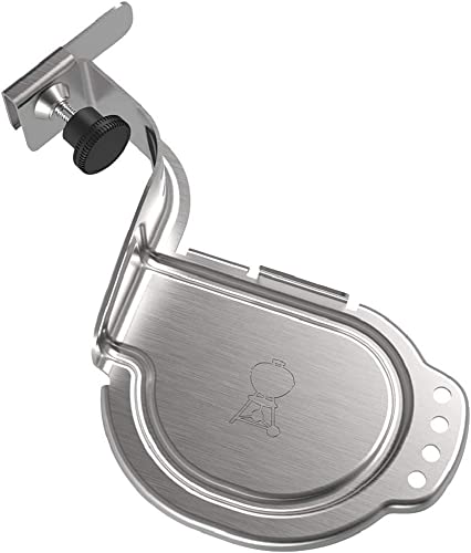 Weber Holzkohlegrill Kettle iGrill Halterung, Plattform fuer Fleischthermometer, passend fuer 47cm, 57cm & 67cm Holzkohlegrills & Smoker, BBQ Zubehoer fuer Outdoor Kochen & Grillen - Silber (7240)