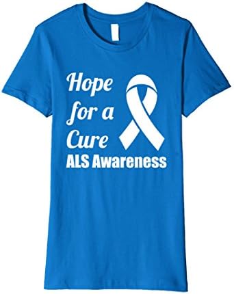 Womens Hope for a Cure ALS Awareness Ribbon T-Shirt Small Royal Blue