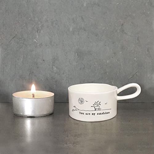 East of India You Are my Sunshine Handled Tea Light Holder, Grey
