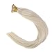18inch #60 I Tip Platinum Blonde Hair Extensions Human Hair,Pre Bonded Keratin Stick Tipped Cold Fusion Hair Extensions Human Hair Straight Remy Human Hair 1G/S 50G/Pack