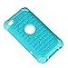 iPod 4 Case, iPod Touch 4 Case, MagicSky [Shock Absorption] Studded Rhinestone Bling Hybrid Dual Layer Armor Defender Protective Case Cover For iPod Touch 4th Generation - Cyan