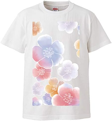 Amazon Tシャツ メンズ 水彩 花柄 半袖 綿 100 よれない 透けない 長持ち プリントtシャツ コットン ギフト 人気 流行 ゆったり 5 6オンス ハイクオリティー Tシャツ カットソー 通販