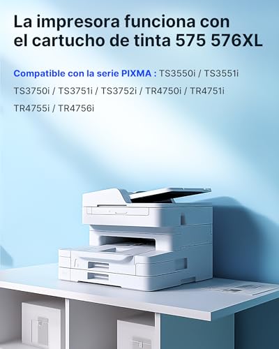 Heroil PG-575 CL-576 XL PG-575XL CL-576XL Ink Cartridges Replacement for Canon 575 576 XL PG575 CL576 Cartridges for PIXMA TS3550i TS3551i TS3750i TR4750i TR4755i (Black Color, 2-Pack)