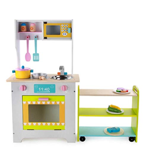 COSMOLINO Küchenzeile-Modern, Küchenspielzeug, Spielküche aus Holz