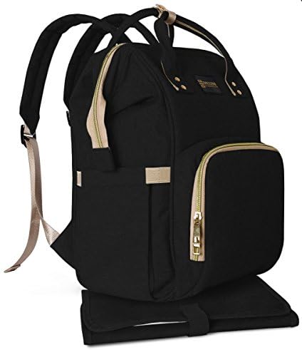Diaper Bag Backpack PREMIUM Multi-Function Waterproof Travel for Girl &amp; Boy, Maternity Nappy Organizer with Changing Pad &amp; Insulated Pockets, Large Capacity, Durable and Stylish (Black)
