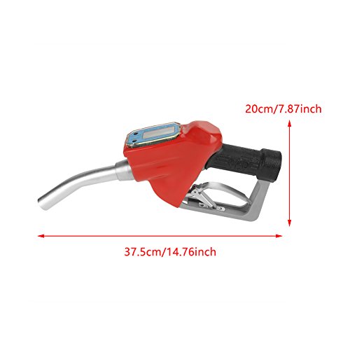 1PC Digital Fuel Oil Gasoline Nozzle Gun Fuel Delivery Gun Diesel Petrol Oil Delivery Gun Diesel Petrol Oil Nozzle Dispenser with Flow Meter