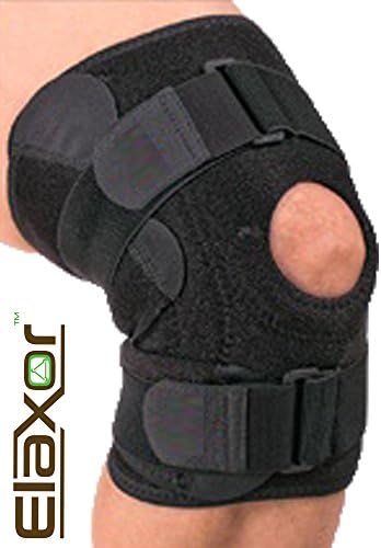Elaxor Breathable Neoprene Knee Support Sleeve - Active Wear, Adjustable Size, Black