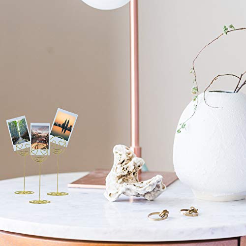 LOSTRONAUT Place Card Holders Table Number Holder - Picture Holder Stand | 20 Pack Heart Eyes Emoji Number Stands for Wedding, Business Card Display, Reserved Sign, Photo Display, Memo Clip (Gold)