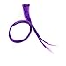 SWACC 12 Pcs Straight One Color Party Highlights Clip on in Hair Extensions Colored Hair Streak Synthetic Hairpieces (Purple)