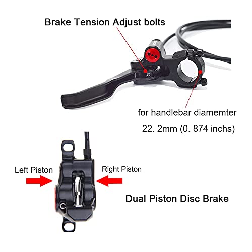 MTB Hydraulic Disc Brakes Set,Mountain Bike Left Front 750m Right
