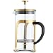VonShef French Press Cafetiere Glass Heat Resistant Coffee Maker, Stainless Steel, Gold, 1 Liter, 8 Cup