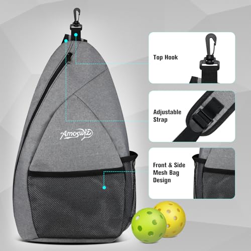 Amoswiz Pickleball Paddles Set of 4, 2/4 Pickle Ball Rackets with 4 Balls & a Backpack, Pickleball Gifts for Men & Women