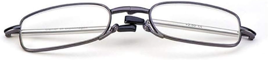 Folding Gadget Reading Glasses Telescopic Arms Rectangular Optical Quality Lenses for Men and Women Plus Slim Pocket Size Mini Flip Top Case Compact