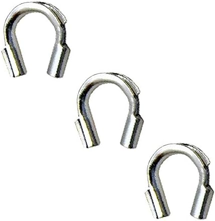 WIRE GUARDIAN PROTECTOR CRIMP END BRASS METAL PLATED 5x4mm (Chrome Plated 50pcs)