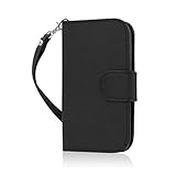 HTC One Sv Case, MPERO FLEX FLIP Series Premium PU Leather Wallet [3 Pockets] Inner Flexible TPU Slim Fit Case for One Sv with Magnetic Flap & Hand Strap - Black