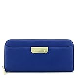 Zip Around Wristlet Wallet with Gold Plate Accent