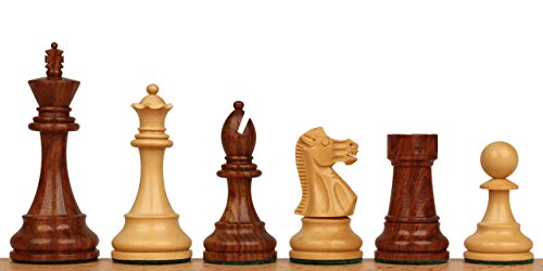 British Staunton Chess Set in Golden Rosewood & Boxwood - 3.5" King