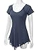 Doublju Lace Hem Asymmetrical Tunic Dress Top For Women With Plus Size LIGHTINDIGO X LARGE