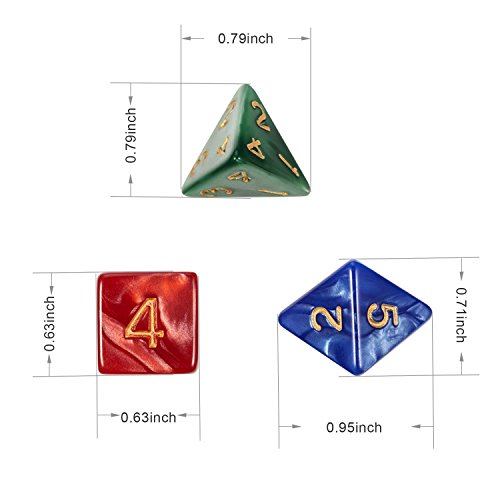 image for DNDND D&D Dice Sets, 7 Full Sets Polyhedral Dice Sets with Drawstring 