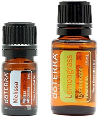 doTERRA Scented Aromatherapy Set of 2 Essential Oils 100% Pure &amp; Natural (Melissa 5ml &amp; Lemongrass 15ml)