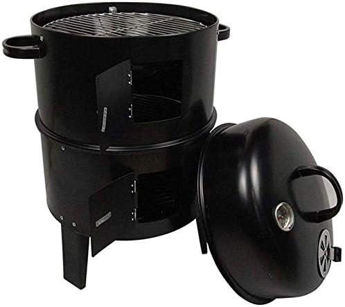 LIANYANG Outdoor Barbecue Family Party Charcoal Smoker BBQ Grill,Round Barbecue Grill and Smoker With Thermometer Freestanding Barbecue Picnic