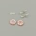 Paialco Mother of Pearl Flower Shape Earring Jackets Ball Rose Gold Tone 4MM