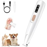 Mcbazel Cordless Dog Paw Trimmer with LED Light, Quiet Precision Pet Grooming Kit for Dogs and Cats, Electric Hair Clipper Pe