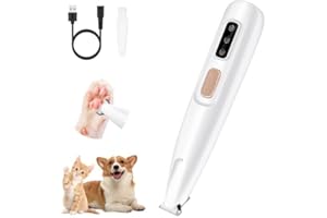 Mcbazel Cordless Dog Paw Trimmer with LED Light, Quiet Precision Pet Grooming Kit for Dogs and Cats, Electric Hair Clipper Pe