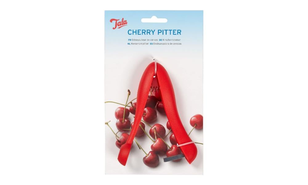 Tala Cherry Pitter, Perfect tool for pitting and removing pips and stoners from small fruits, Ideal for Olives, With a Curved plastic grip handle for comofrt and ease,BPA Free Kitchen Gadget