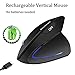 More&Better Wireless Vertical Mouse 2.4G USB Rechargeable Ergonomic Optical Computer Mouse, Black
